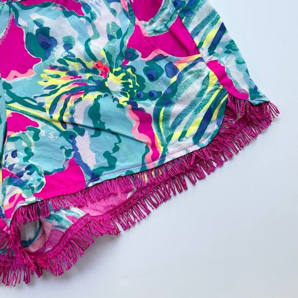 Lilly Pulitzer Cocoa Shorts Magenta Hottie Fringe 3" Inseam Size Medium - Picture 4 of 9